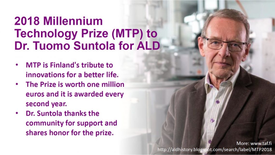 2018 Millennium Technology Prize to Dr. Tuomo Suntola Catalysis