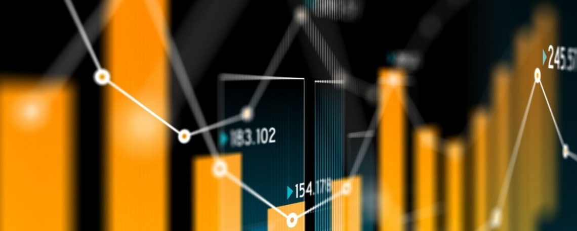 Decorative image showing a histogram, data points and graphs joining data points.